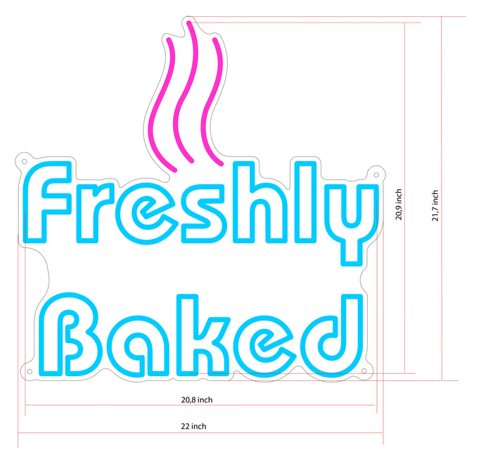 Freshly Baked Neon Sign 20.8x20.9 inches and Hot and Ready Neon Sign 21.1x19.7 inches