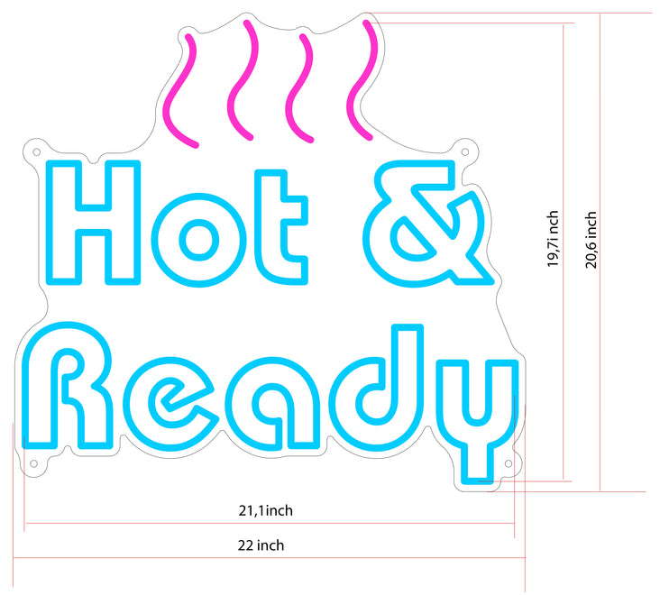 Freshly Baked Neon Sign 20.8x20.9 inches and Hot and Ready Neon Sign 21.1x19.7 inches